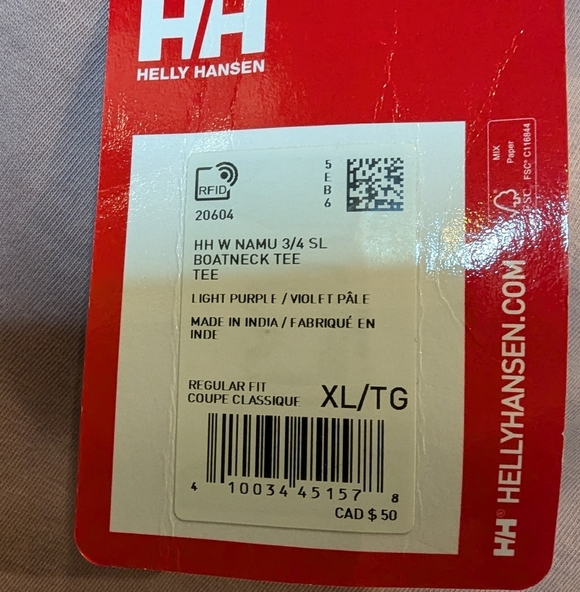 Helly Hansen Boat neck 3/4 length sleeve tee shirt. Pink/purple Size XL fits 16W - Picture 9 of 9